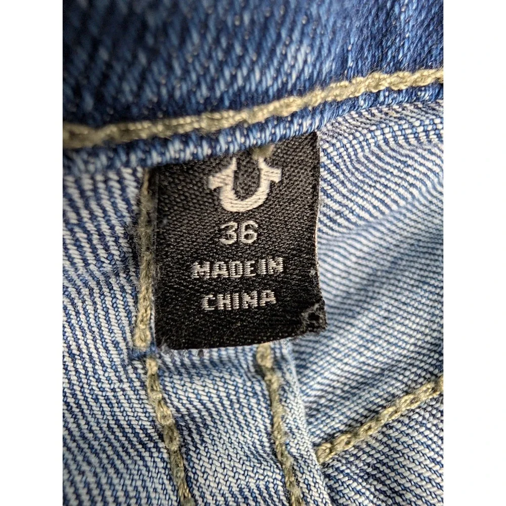 True Religion Ricky Jeans Men's Size 36x33 Relaxed Straight Blue Denim Cotton